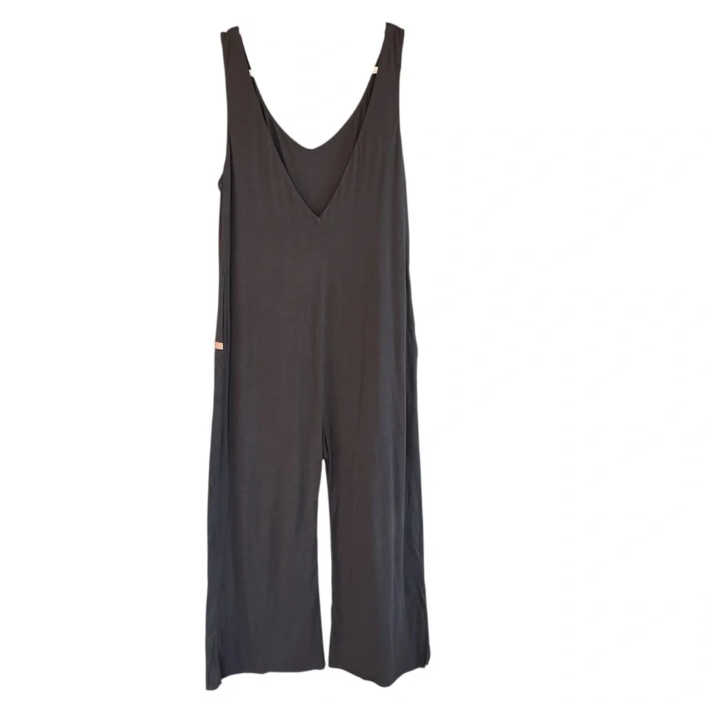 Lunya Organic Pima Jumpsuit Dark Grey XS NWOT Coastal Minimalist Lounge Casual - Picture 4 of 5